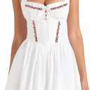 Auraxe Summer Halter Corset Graduation Short Dress Casual Cute A Line Bow Sundress Lace Up Party Mini Dresses for Women 2026 (White, M)