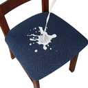 Genina Waterproof Seat Covers for Dining Room Chairs Covers Dining Chair seat Covers Kitchen Chair Covers slipcovers (Navy Blue, 6 Pcs)