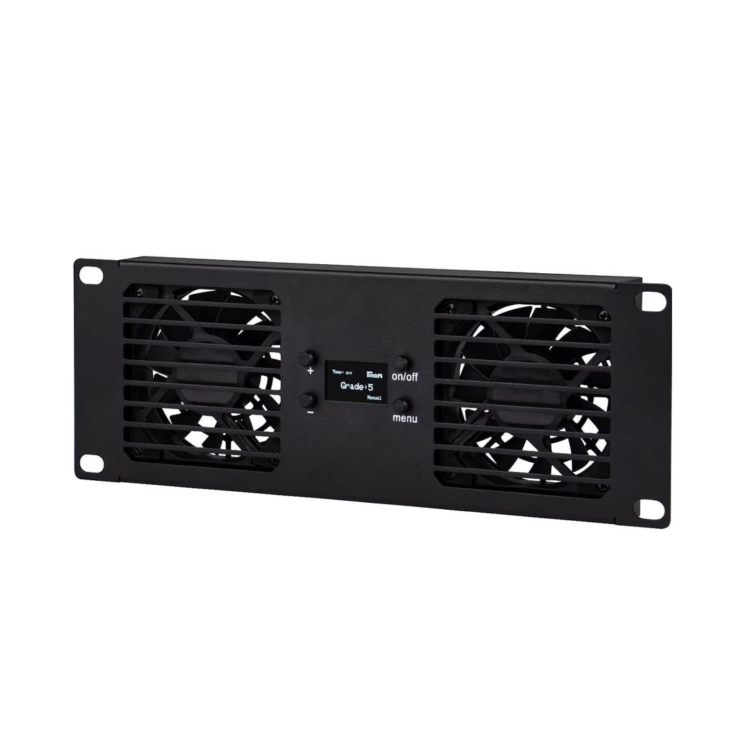 GeeekPi 10inch 2U Rack Mount Fan Unit with 2 Fans for DeskPi RackMate T1/T0/T2/T0 Plus/T1 Plus/TL1/10 inch Mini Server Rack
