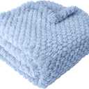 Ultra Soft Cozy Fleece Baby Blanket for Boys Girls Fluffy Breathable Receiving Blanket for Newborns, Perfect for Nursery, Stroller, Swaddling & Toddler Security (Light Blue, 30 X 40)