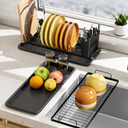 MISSLO Small Dish Drying Rack for Kitchen (Black)