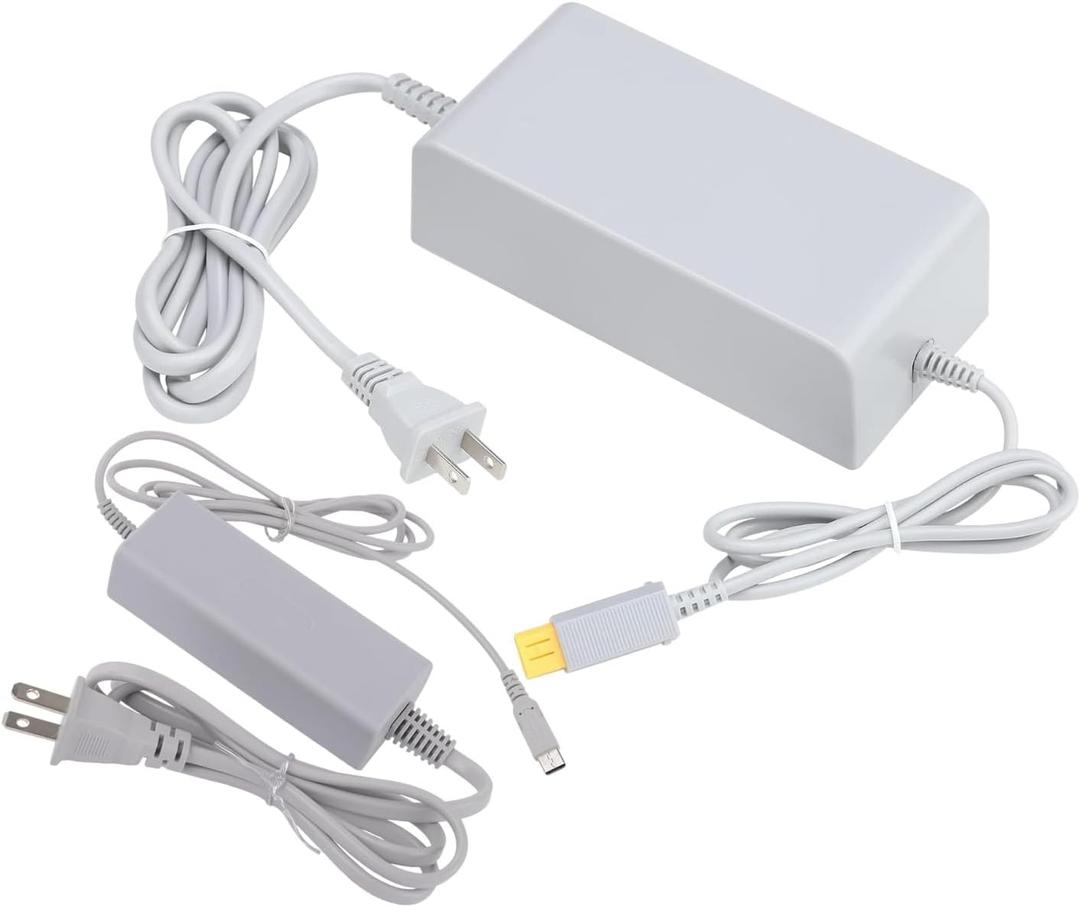 2-1 AC Adapter Compatible with Wii U Console and Wii U Gamepad, Power Console, and Gamepad Charger (for Both Console/Gamepad)