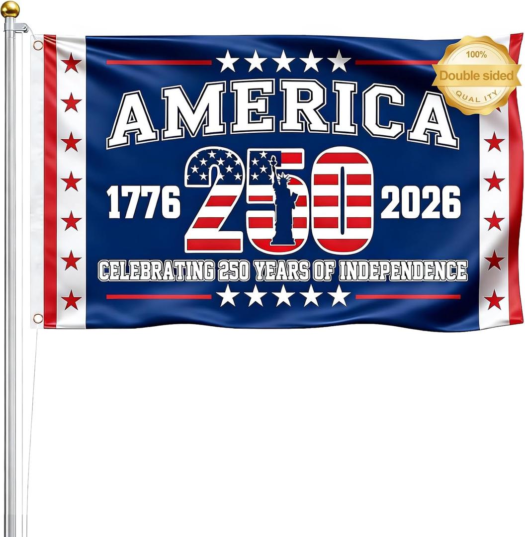 USA 250th Anniversary Flag 3x5 Ft Outdoor - Double Sided Flag 1776-2026 for Garden, Yard, Porch Patriotic Home & 4th of July Decor