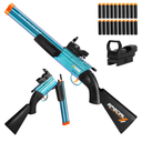 Toy Gun Double Barrel Shotgun Toy,with 20 Soft Bullet Darts, Toy Foam Blaster Foam Dart Blaster with Scope for Kids, Youth, Teen, Boys-Holiday for 8-12 Year (Blue)