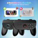 CloudValley 2-in-1 Grip Kit for Nintendo Switch 2 Joy-Cons [Holder + Wrist Strap] - Wear-Resistant Ergonomic Controller Holder, Enhanced Comfort (1 Pair, Black)