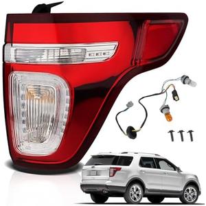 Tail Lights Compatible with 2011 2012 2013 2014 2015 Ford Explorer Rear Brake Lamp Assembly With Wire Harness and Bulbs Replace BB5Z13404C BB5Z13404D (2011-2015 Ford Explorer, Right Passenger Side)