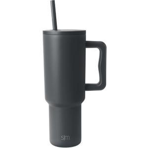 Simple Modern 40 oz Trek Tumbler with Handle and Straw Lid | Cup Holder Friendly Insulated Stainless Steel Travel Mug | Graphite