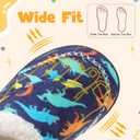 LeIsfIt Toddler Slippers Boys Girls Moccasin Slippers Kids Warm Slip-On House Shoes with Non-Slip Sole for Indoor & Outdoor (Dinosaur)