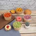 14 oz Disposable Kraft paper bowls with lids, Food containers Soup Bowls Party Supplies Treat Bowls 50 Pack