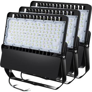 ledmo LED Flood Light Outdoor, 240W Equivalent 1500W Stadium Lights 36000Lumen Commercial Lighting, High-Intensity Floodlights for Yard, Count, Large Area, Waterproof Durable (3 Pack)