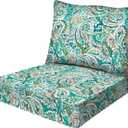 Honeycomb Outdoor Essentials Deep Seat, 24 x 24, Courtyard Geo Almond Chair Cushion for Patio Furniture