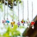 QFkris 7pcs Rainbow Guardian Angel Suncatcher for Home/Car Decoration & Porch Decor & Hangings Crystal Glass Ornament for Mom Women