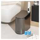 VEELAR Bathroom Trash Can with Lid - Motion Sensor Smart Garbage Bin with Toilet Brush, 2 Gallon / 7L Small Automatic Trash Can, Odor-Control for Bathroom (Grey with Toilet Brush)