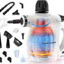 LABIGO Steam Cleaner, Pressurized Handheld 13pcs Multi-Purpose Natural Deep Cleaning Steamer, Portable Steamer for Cleaning Home, Grout, Kitchen, Car, Window, Upholstery, Bathroom and Clothes, White