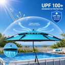 7FT Above Ground Pool Umbrella with Poolside Mount Bracket, Adjustable 5-Level Pool Sunshade for Frame Pools, Heavy-Duty UV Resistant Patio Umbrella for Backyard, Garden, Pool Deck