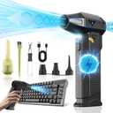 Hon&Guan Compressed Air Duster, 180,000 RPM Electric Air Duster, Fast Rechargeable Air Blower, Replace Compressed Air Can, Cordless Air Broom, Turbo Jet Air Blower for Keyboard, Car, PC Dry Cleaning
