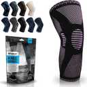 POWERLIX Leg Sleeve - Best Knee Brace for Leg Pain for Men & Women Knee Support for Running, Basketball, Weightlifting, Gym, Workout, Sports Please Check Sizing Chart (Large, Pink)