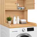 Washer Dryer Countertop with Cabinets, 2-Tier Laundry Countertop with Shelf