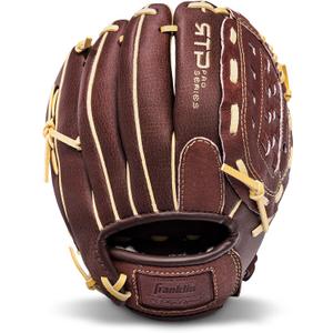 Franklin Sports Baseball Gloves - RTP Pro Adult + Kids Baseball Mitt - Outfield + Infield Gloves (10.0" - Closed Basket Web, Brown)