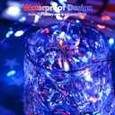 YEGUO 4 Pack Red White and Blue Fairy Lights Battery Operated - 16ft 50 LED 4th of July Twinkle Lights for Independence Day Patio Yard Tree Decorations