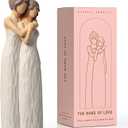 LCCCK Mother Daughter Figurines Give Mom Gifts, Mother Daughter Hugging Figurines Bride Gifts, Meaningful Sentimental Gift for Mom, Mother's Day Grandma Birthday Gift Sculpted (Cream, 10.2in)
