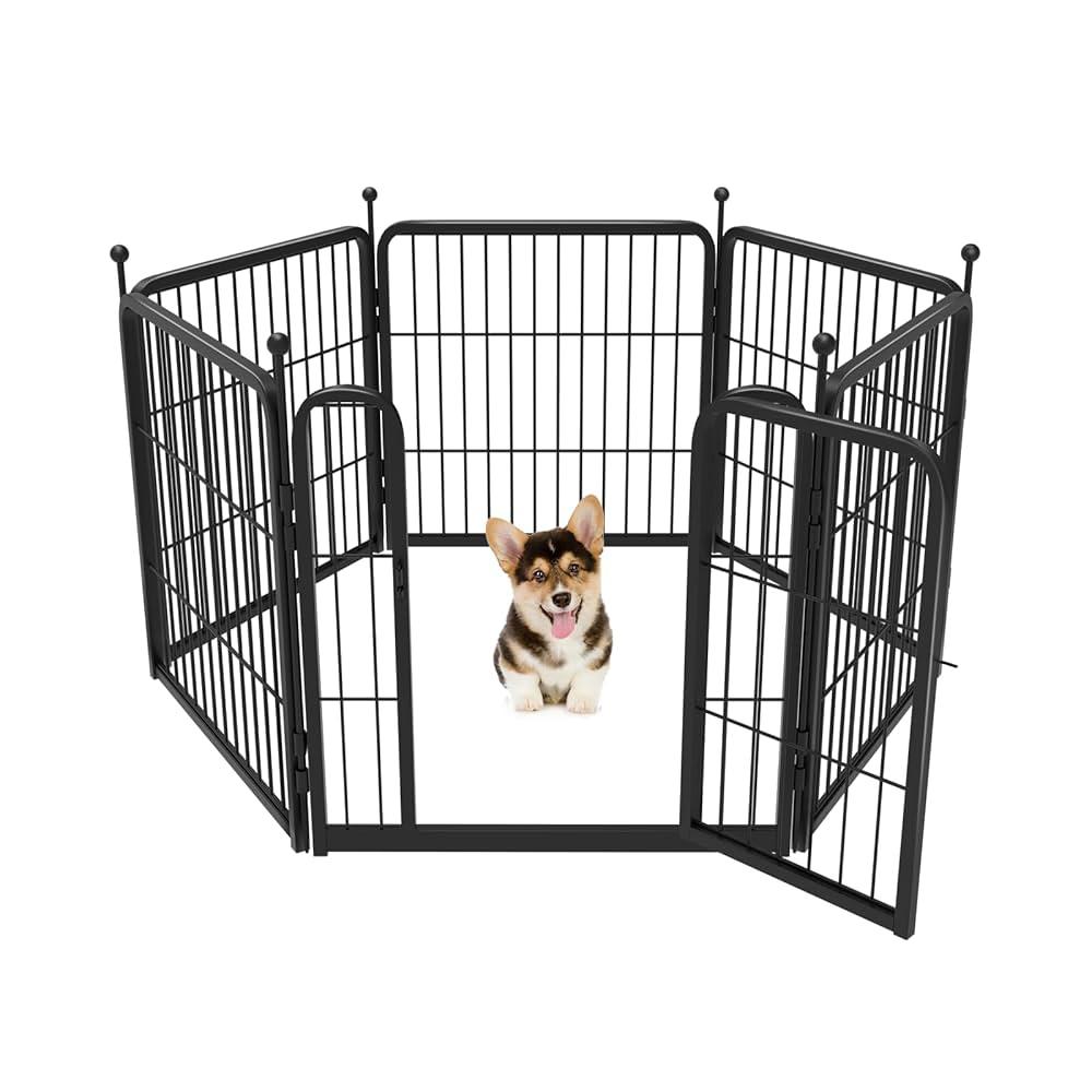 FXW Rollick Dog Playpen for Yard, RV Camping, 24 inch 6 Panels for Small and Puppy Dogs│Patented