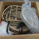 GarveeLife 3 Piece Wicker Patio Bistro Furniture Set, Outdoor Dining Chairs, Includes 2 Rattan Chairs and Tempered Glass Table, for Garden, Backyard, Balcony, Apartment, Black & Brown