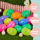 JOYIN 12 Pcs Plastic Iridescent Printed Bright Easter Eggs 3.15" Tall for Easter Hunt, Basket Stuffers Fillers, Classroom Prize Supplies, Filling Treats and Party Favor