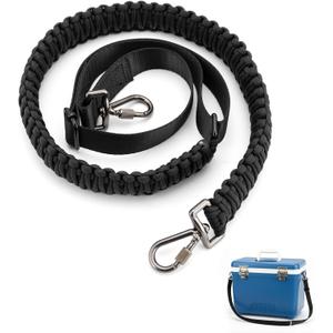 Paracord Strap Compatible with Engel Cooler, 2-Point Paracord Sling, with Metal Clips and Swivels, Adjustable Length, Long-Lasting Comfort for Extended Wear, Ideal for Outdoor and Camping, Black