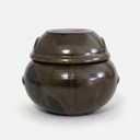 Earthenware Onggi Korean Traditional Clay Jar Ceramic Canister/Handmade Food Sauce Storage Container for Tea, Coffee Bean, Salt/Breathing Clay Pot Kimchi Fermentation Crock (No.3(H11cm))