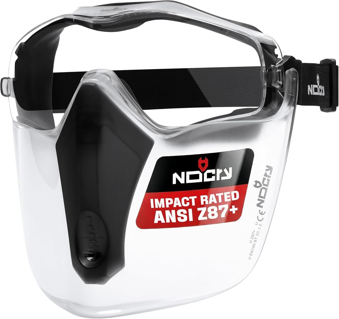 NoCry Safety Face Shield Mask for Work with Premium Anti Fog and Anti Scratch Technology Durable ANSI Z87.1 Certified Grinding Face Shield with Extreme Impact Resistance