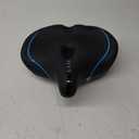 Oversized Bike Seat for Men & Women Comfort, Extra Wide Bicycle Seat Cushion, Comfortable Soft Padded, Large Replacement Saddle for Peloton, Stationary Exercise Bike, Cruiser, City Bike, Ebike (Blue)