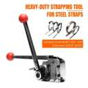 Steel Strapping Tool A333 Heavy Duty Sealless Combination Banding Tool, Manual 3-in-1 Tensioner Crimper Cutter with Alloy Cutter for 1/2"–3/4" Steel Straps, US-Based Support (Upgraded Version)