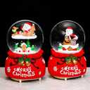 Christmas Revolve Snow GlobeSanta Claus Decorative Light6 Inch Musical Snow Globe with Music and Color Changing Lights for Daughter Girls Girlfriend Women Son (Santa Claus Gift)