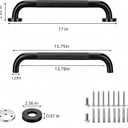 16" Matte Black Bathroom Grab Bar, 2 Pack, 500 lbs Heavy Duty for Seniors