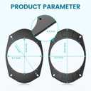 NuIth 6X9 to 6.5 inch Door Speaker Spacer W/Speaker Wire Harness for Select 2007-2014 Dodge/Jeep/Chrysler Rear Front Speaker, 6.5 inch Aftermarket Speaker Spacer Ring Installation Kit