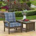 Arden Outdoor Foam Deep Seat Cushion Set, 22 in x 24 in, Weather-Proof, Rain-Proof, Fade Resistant Patio Cushion, Bottom and Back Cushion for Chair, Sofa, and Couch Blue Shibori Stripe, 1 Pack