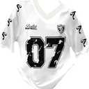 RoseSeek Girl's Jersey Y2K Oversized Graphic Number Print Tops V Neck Short Sleeve T Shirt Hip Pop Tee Streetwear 11Y