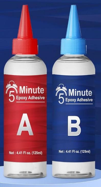 Epoxy Glue 8.8oz, Tough Durable Clear Epoxi Adhesives Fast Repair, 2 Part Epoxy Glue Quick Cure Clear for Metal, Wood, Plastic, Glass, Cerami