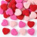 Hahafelt 36 Pcs Mini Felted Hearts 1 Inch Valentine's Day Mini Heart Shape Felt Wool for Handmade DIY Crafts Home Decoration Wreath Art Projects Valentines Decor