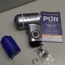 PUR Plus Horizontal Faucet Mount Filtration System with 3-in-1 Lead Reducing Filter, Water Filter for Sink, Lasts 100 Gallons, Compatible with Sinks with External Aerators, Metallic Grey