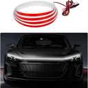 79 Inch Car Hood Light Strip, Exterior Flexible Daytime LED Running Light, Waterproof Auto LED Strip Light with Dynamic Scan Start-up Effect, Car Accessories for SUV Truck (White) (2M)
