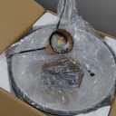 Drum Chandeliers for Dining Room Black Chandelier with White Linen Shade Modern 6 Light 20.07 Inch Pendant Light Fixture for Kitchen Island Entryway Hallway Entryway Staircase Foyer