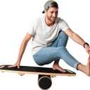 Balance Board for Adults | Wobble Board with Adjustable Stoppers - 3 Different Distance Options | Wooden Balance Boards for Improve Balance, Surf Trainer & Physical Therapy, 29 x 11 x 0.78 inches