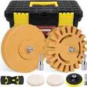 Decal Adhesive Remover, GOH DODD 4 Inch Eraser Wheel Car Sticker Remover with Wool Buffing Pad and Plastic Razor Blades, 8 Pieces