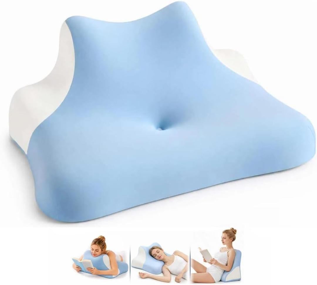 Reading Pillow for Bed, Back Pillow for Bed Sitting Up, Washable Cover