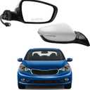 Dasbecan Right Passenger Side Mirror Compatible With 2013 2014 2015 Kia Forte Rear view Mirror DIY Paintable With Signal Light Heated,Power Glass Replace#KI1321182(6 Pins)