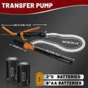 FUELIO Battery Operated Gas Pump with Nozzle - Battery Powered Gasoline Transfer Pump With 3 FT Long Hose 2.2 GPM Transfer Pump For Water Kerosene Gas Can Hand Fuel Pump