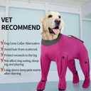 ROZKITCH Dog Recovery Suit After Surgery, Prevent Licking & Shedding, Dog E-Collar Alternative Four-Sleeve with Adjustable Leg Straps & Belly Access, Post-Surgery Bodysuit for Medium Dogs Rosered Medium