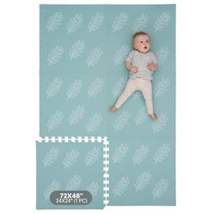 Childlike Behavior Baby Play Mat - Extra Large, Non-Toxic Foam Play Mat with Soft Interlocking Floor Tiles 72x48 Inches - Baby Floor Mat for Infants, Toddlers and Kids (Leaves)